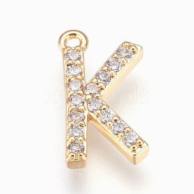 Brass Letter Pendants KK-P150-03G-K-1