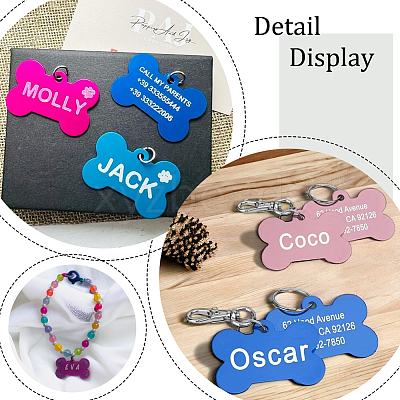 40Pcs 5 Colors Pet Aluminium Pendants FIND-SP0002-44-1
