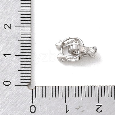925 Sterling Silver Micro Pave Clear Cubic Zirconia Fold Over Clasps SE-CBAF1B0-07P-1