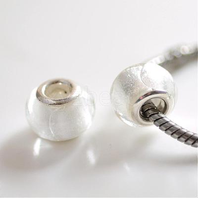 Handmade Silver Foil Glass European Beads LPDL-R008-08-1