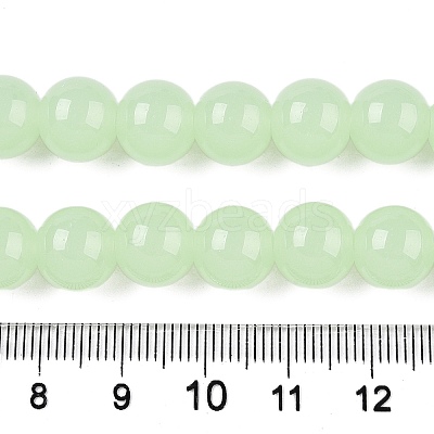 Imitation Jade Glass Beads Strands GLAA-T032-J10mm-03-1