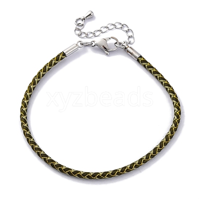 Polyester Cord Braided Bracelet Makings MAK-Z003-01P-10-1
