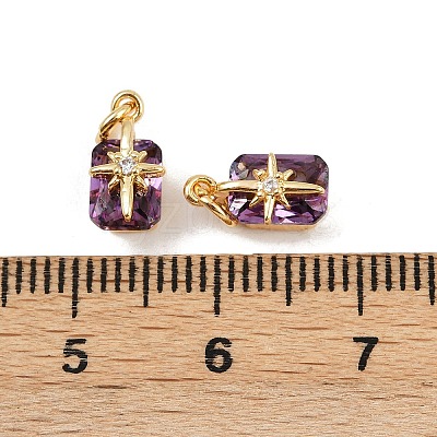 Brass Pave Cubic Zirconia Pendants KK-H078-33G-04-1