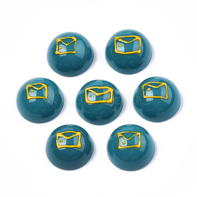 Opaque Resin Enamel Cabochons CRES-N031-019-1