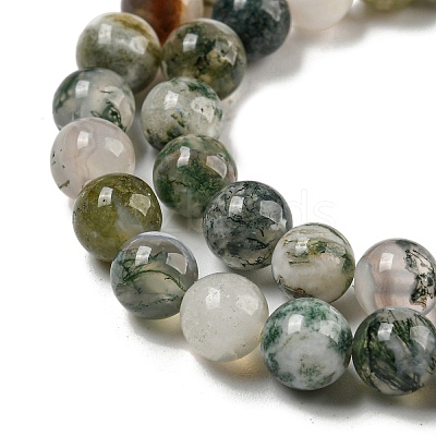 Natural Tree Agate Round Gemstone Beads Strands X-G-R255-6mm-1