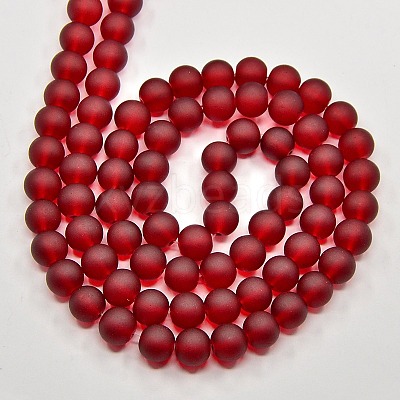 Baking Paint Transparent Glass Bead Strands GLAA-S031-10mm-14-1