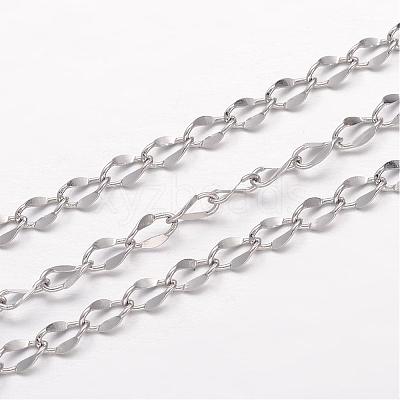Tarnish Resistant 304 Stainless Steel Curb Chains CHS-K004-16P-0.4mm-1