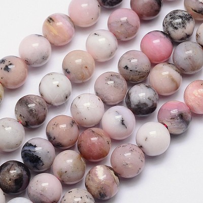 Round Natural Pink Opal Bead Strands G-I161-12mm-1