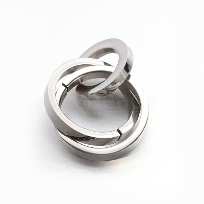 Non-Tarnish 304 Stainless Steel Interlocking Ring Pendants X-STAS-E090-90P-1