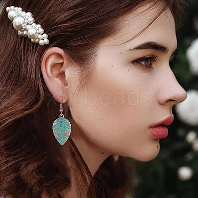 3 Pairs 3 Style Alloy Teardrop with Rhombus Dangle Earrings for Women EJEW-AN0002-01-1