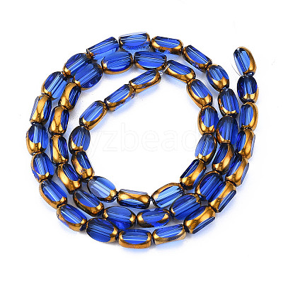 Electroplate Glass Beads Strands X-EGLA-N008-015E-1