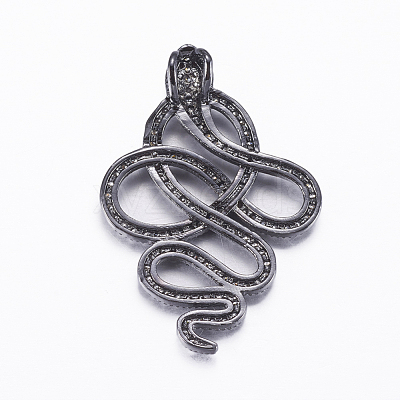 Brass Micro Pave Cubic Zirconia Pendants ZIRC-E135-42B-1