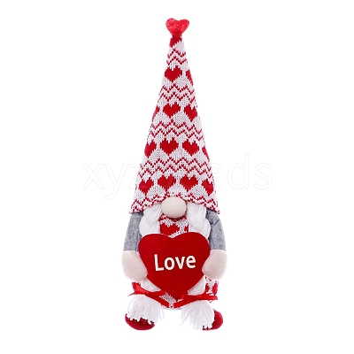 Valentine's Day Cloth Gnome Dolls Figurines Display Decorations PW-WG98226-02-1