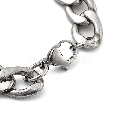 304 Stainless Steel Curb Chains Bancelets BJEW-C082-01D-AS-1