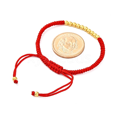 Polyester Cord Braided Bead Bracelets for Women BJEW-L698-04G-01-1
