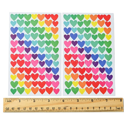 4 Bags Heart Pattern DIY Paper Picture Stickers AJEW-FS0001-17-1