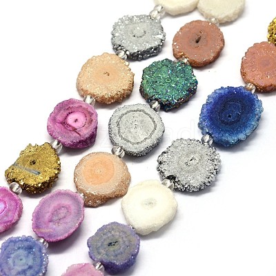 Natural Druzy Quartz Crystal Beads Strands G-F582-A05-1