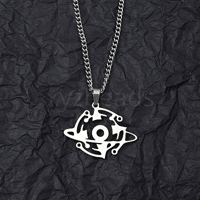 Non-Tarnish 201 Stainless Steel Pendant Necklaces for Man NJEW-Q336-02J-P-1