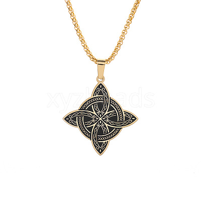 Viking Triskelion Knot 201 Stainless Steel Pendant Necklaces for Men FS-WG900AF-02-1