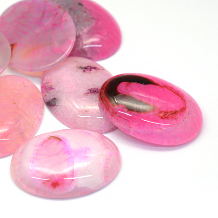 Oval Dyed Natural Crackle Agate Cabochons X-G-R349-30x40-05-1