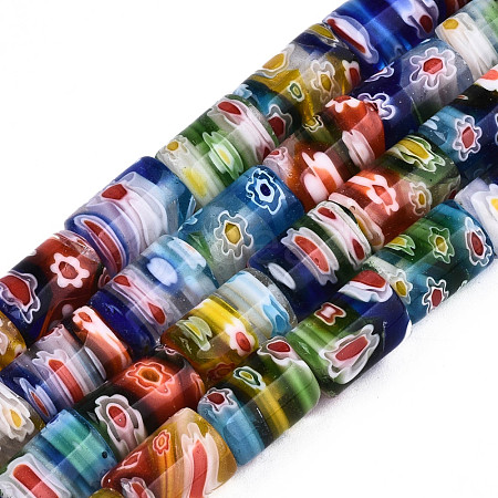 Handmade Millefiori Lampwork Beads Strands X-LAMP-S191-20-1