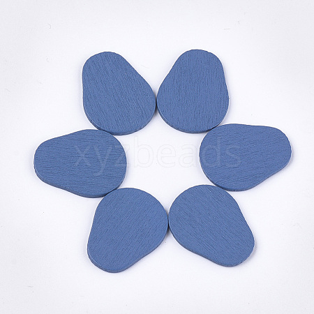 Painted Poplar Wood Cabochons WOOD-T021-31B-1