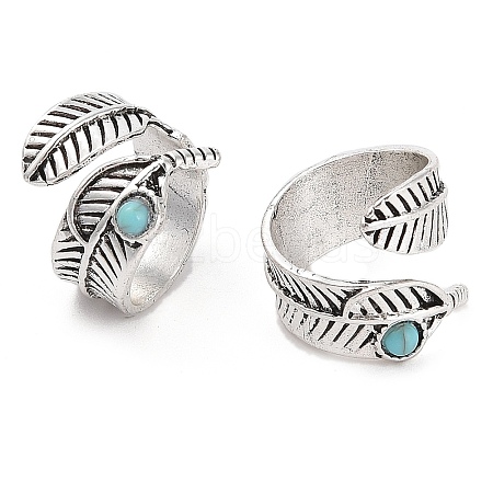 Synthetic Turquoise Cuff Rings RJEW-B040-03AS-1