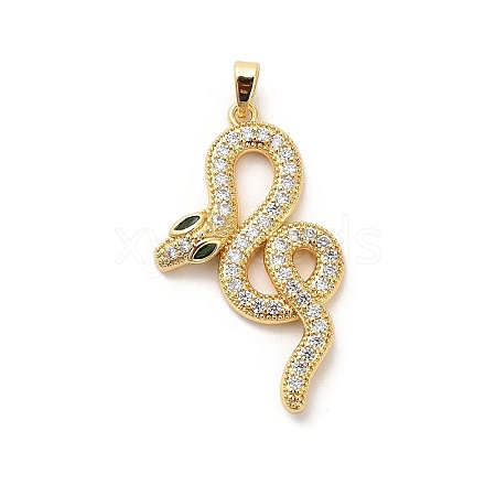 Brass Micro Pave Cubic Zirconia Pendants KK-C108-01D-G-1