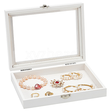 Rectangle Wooden Jewelry Presentation Box AJEW-WH0083-61-1