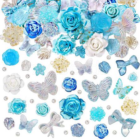 50G Resin Acrylic DIY Accessories Simulation Baroque Style Rose Halo Dyed Mixed Flower DIY Accessories JX581D-1