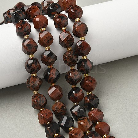 Natural Mahogany Obsidian Beads Strands G-U023-A12-01-1