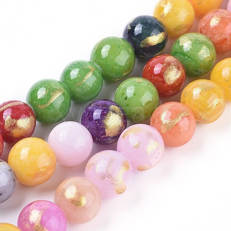 Natural Jade Beads Strands G-F670-A16-6mm-1