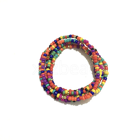 Glass Seed Beaded Waist Beads WG0248E-27-1