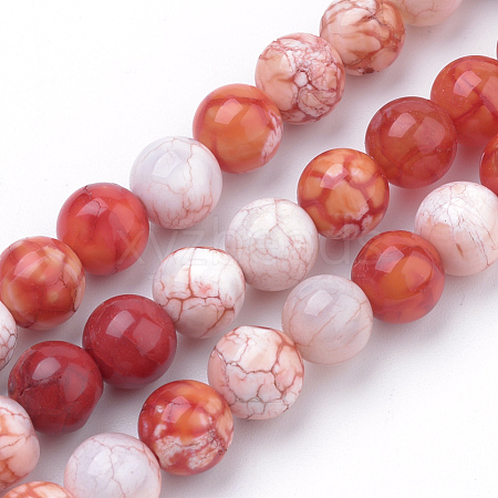 Natural Fire Crackle Agate Beads Strands G-S249-07-10mm-1