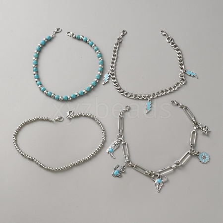 4Pcs Iron Hat Chain AJEW-SZC0020-01A-1