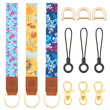 BENECREAT Printed Polyester Ribbon Wristlet Keychain KEYC-BC0001-03A-1