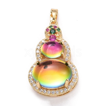 Brass Rhinestone Pendants ZIRC-Z020-02G-1