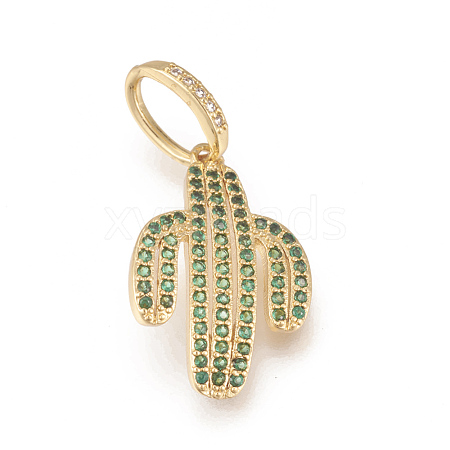 Brass Micro Pave Cubic Zirconia Pendants ZIRC-L078-060G-NR-1