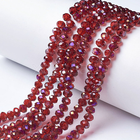 Electroplate Transparent Glass Beads Strands LS-EGLA-A034-T6mm-F03-1