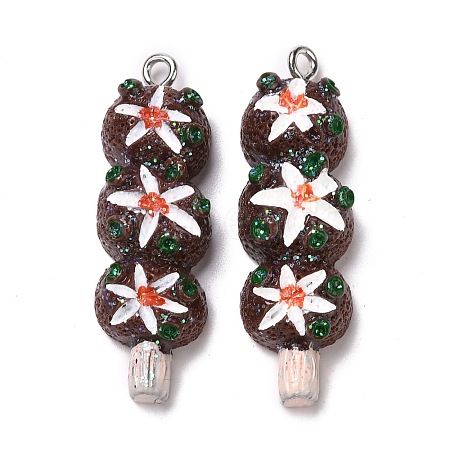 Autumn Theme Resin Pendants RESI-D053-04P-1