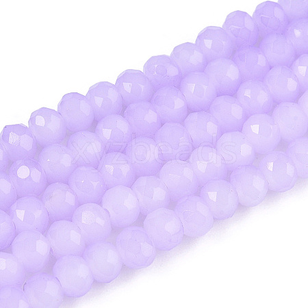 Baking Paint Imitation Jade Glass Bead Strands X-DGLA-A034-J4MM-A50-1