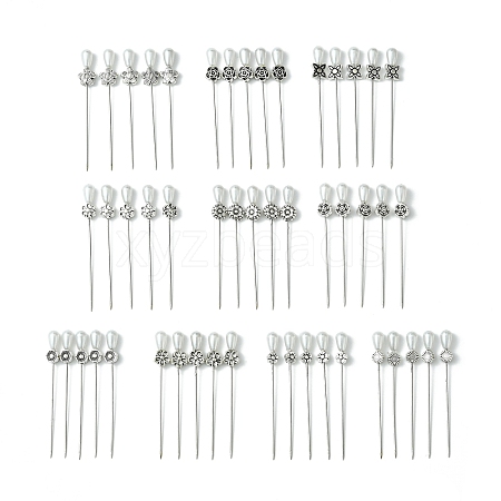 50Pcs 10 Style Iron Head Pins DIY-AB00024-1