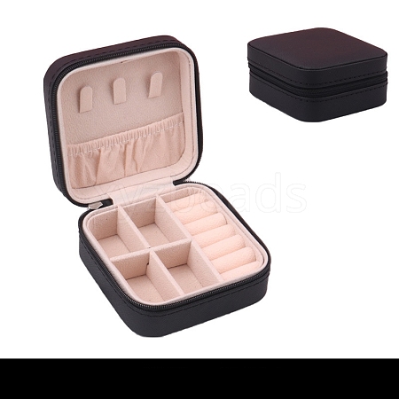 Square PU Leather Jewelry Set Box PAAG-PW0012-05D-1