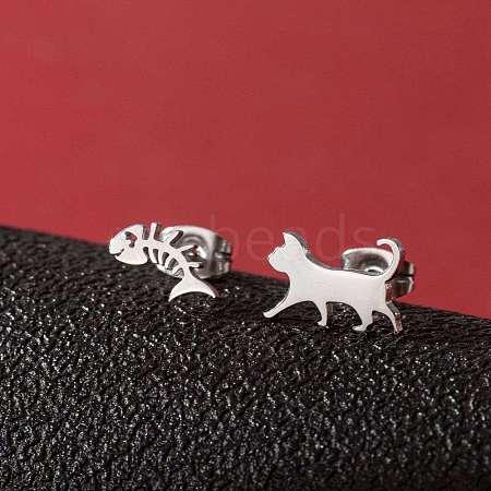 Stainless Steel Small Animal Stud Earrings for Women PW-WG87B69-02-1