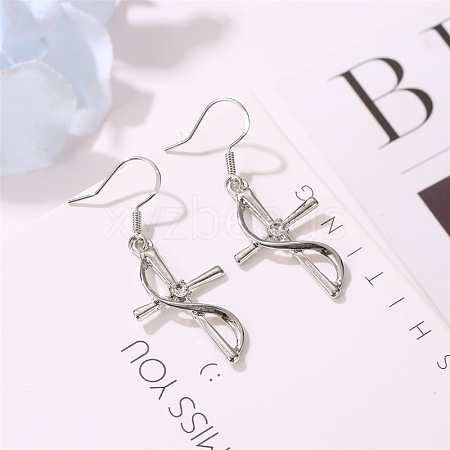 Cross Alloy & Crystal Rhinestone Dangle Earrings WG08149-01-1