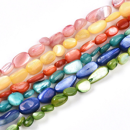 Natural White Shell Beads Strands SHEL-N036-21-1