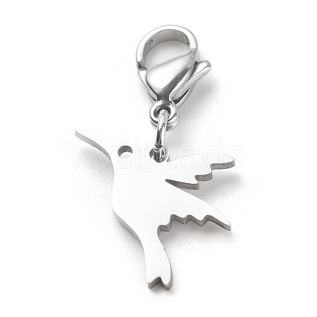 Non-Tarnish 201 Stainless Steel Bird Pendant Decorations HJEW-JM00652-01-1