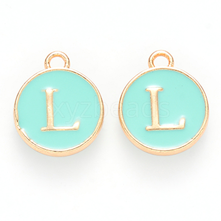 Golden Plated Alloy Enamel Charms ENAM-S118-05L-1