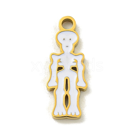 Halloween Theme Ion Plating(IP) 304 Stainless Steel Enamel Pendants STAS-M011-04E-1