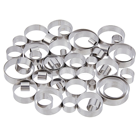 SUPERFINDINGS 40Pcs 40 Styles 201 Stainless Steel Guides Ring FIND-FH00006-87-1